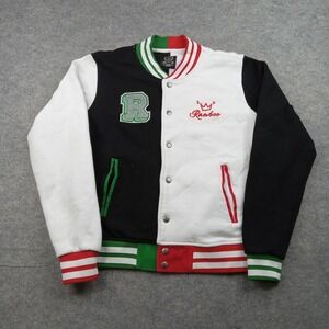 Ranboo Varsity Jacket Mens Small Black White Green Red Letterman Crown 2021